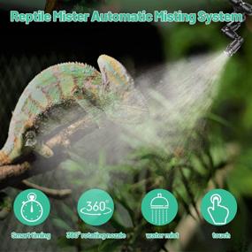 img 2 attached to 🦎 Enhance Your Reptile's Habitat with the Reptile Humidifiers Smart Misting System - Automatic Mister with Timer, 360° Adjustable Misting Nozzles, Perfect for Rainforest Plants and Amphibians