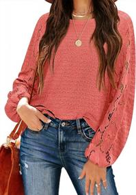 img 4 attached to Chic And Comfy: MIHOLL Women'S Lace Crewneck Long Sleeve Casual Shirt