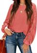 chic and comfy: miholl women's lace crewneck long sleeve casual shirt logo
