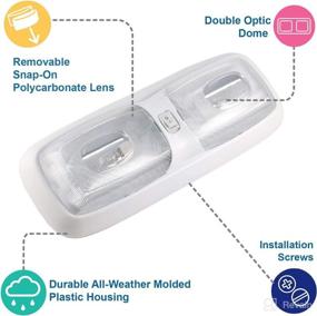 img 1 attached to 💡 Lumitronics RV Euro Style 12V Interior Double Dome Light with On/Off Switch: Trailer Camper Interior Lighting at Its Finest!