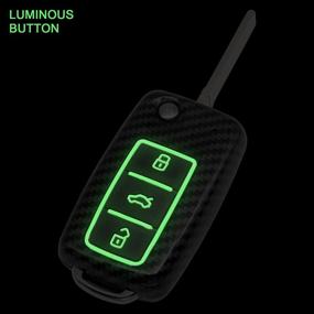 img 3 attached to TANGSEN Night-Luminous Blue Smart Key Fob Case for Volkswagen VW Beetle CC EOS Jetta Golf GTI Passat Phaeton R32 Rabbit TIGUAN Touareg