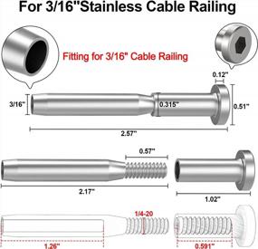 img 3 attached to Комплект из 20 концевых фитингов BLIKA T316 из нержавеющей стали морского класса для кабельных перил 3/16 дюймов на деревянных и металлических опорах — включает обжимную шпильку и невидимый приемник для установки на палубе и лестнице