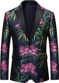 img 4 attached to Make Heads Turn With This Men'S Floral Blazer: Perfect For Weddings And Formal Occasions!