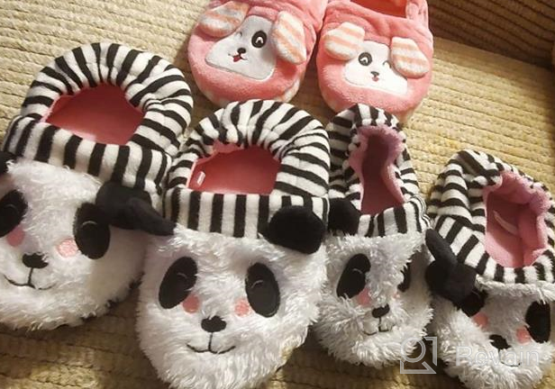 img 1 attached to 👶 Cozy Cartoon Winter Toddler Slippers: Estamico Boys' Shoes for Winter Fun review by Kaylon Mackey