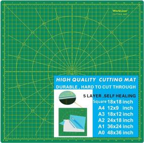img 4 attached to Efficient Self-Healing Cutting Mat For Flawless Crafting - WORKLION 18X18" With 17" Grid