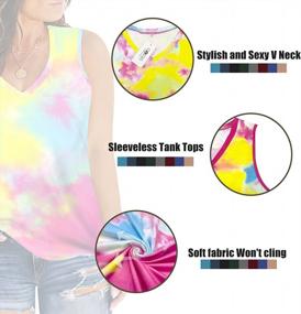 img 2 attached to Summer V Neck Sleeveless Tunics: ROSRISS Plus-Size Tank Tops For Casual Women'S T-Shirts And Tees
