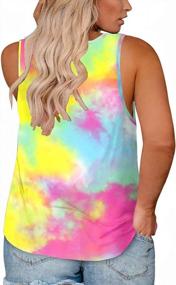 img 3 attached to Summer V Neck Sleeveless Tunics: ROSRISS Plus-Size Tank Tops For Casual Women'S T-Shirts And Tees