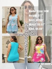 img 1 attached to Summer V Neck Sleeveless Tunics: ROSRISS Plus-Size Tank Tops For Casual Women'S T-Shirts And Tees