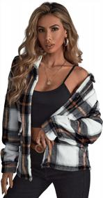 img 2 attached to Stylish Women'S Fall Jacket: SOLY HUX Plaid Flannel Shacket With Long Sleeve Button Down