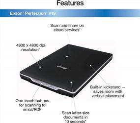 img 2 attached to Epson Perfection V19 Color Photo & Document Scanner With Scan-To-Cloud & 4800 Dpi Optical Resolution , Black