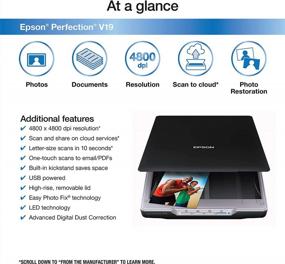 img 3 attached to Epson Perfection V19 Color Photo & Document Scanner With Scan-To-Cloud & 4800 Dpi Optical Resolution , Black