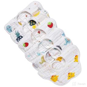 img 4 attached to 👶 Isrono 6pcs Baby Petal Bibs: 360-Degree Rotating, Multicolor, 100% Cotton Soft and Absorbent with 8 Layers of Gauze - Perfect for Teething, Feeding, and Drooling | Suitable for 0-2 Years Old Boys and Girls
