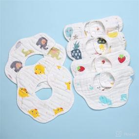 img 2 attached to 👶 Isrono 6pcs Baby Petal Bibs: 360-Degree Rotating, Multicolor, 100% Cotton Soft and Absorbent with 8 Layers of Gauze - Perfect for Teething, Feeding, and Drooling | Suitable for 0-2 Years Old Boys and Girls