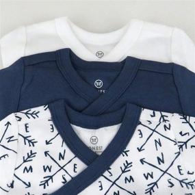 img 3 attached to 👶 HonestBaby 3-Pack Organic Cotton Long Sleeve Side-snap Kimono Tops for Babies