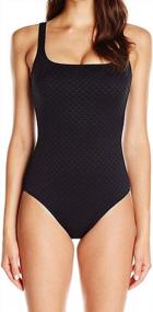 img 2 attached to Gorgeous Gottex Swimsuit: Textured Elegance And Square Neckline For Women'S One-Piece Style
