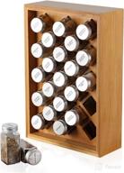 nex bamboo spice rack organizer - herb & spice shelf stand holder with 23 glass jars, size 15.75 x 10.83 inches logo