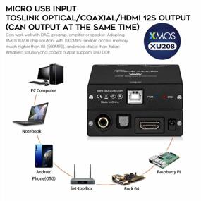 img 3 attached to Douk Audio U2 PRO XMOS XU208 Digital Interface - USB To TOSLINK/Coaxial/Optical/HDMI IIS Adapter For DAC, Preamp & Amplifier | PCM & DSD256 Support