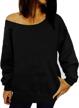 lyxiof womens off shoulder sweatshirt slouchy long sleeve shirts pullover tops logo