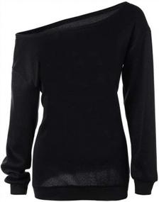 img 3 attached to LYXIOF Womens Off Shoulder Sweatshirt Slouchy Long Sleeve Shirts Pullover Tops