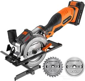 img 4 attached to 🪚 ENERTWIST 20V Max 4-1/2" Cordless Circular Saw with 2.0Ah Lithium Battery and Charger, Laser & Parallel Guide, Wood Plastic Soft-metal Cutting Blades, Vacuum Adaptor - Multifunctional