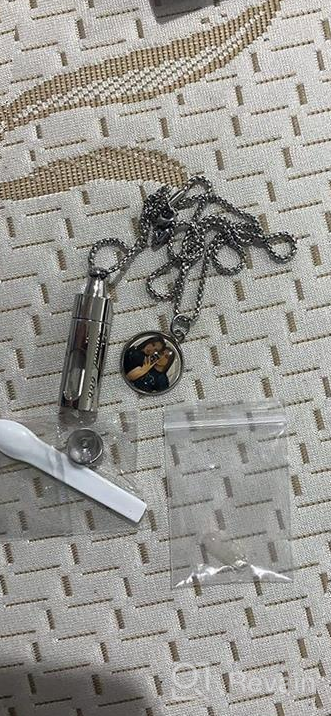 img 1 attached to Customizable Stainless Steel Cremation Jewelry Memorial Pendant - Abooxiu Glass Container Tube Urn Necklaces for Ashes - Keepsake review by Geoff Foster