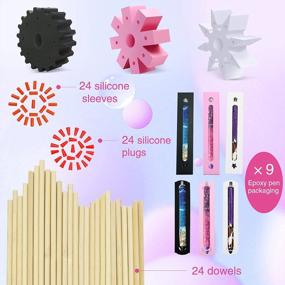 img 3 attached to 🖊️ Epoxy Pen Turner Attachment and 9-Piece Epoxy Pen Packaging Kit - Pen Adapter for Cup Tumbler Turners - Glitter Pen Box for Gifting - White, Black, Pink Options
