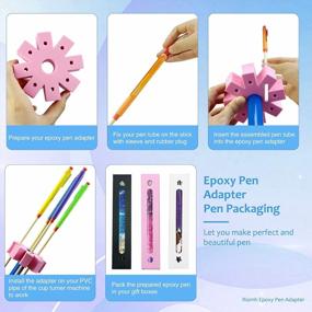 img 1 attached to 🖊️ Epoxy Pen Turner Attachment and 9-Piece Epoxy Pen Packaging Kit - Pen Adapter for Cup Tumbler Turners - Glitter Pen Box for Gifting - White, Black, Pink Options