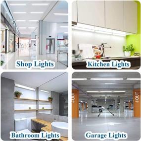 img 3 attached to Airand Utility LED Shop Lights Fixture 4FT 2FT With Plug Linkable, 2PCS Waterproof LED Closet Lights 5000K Under Cabinet Lighting,LED Tube Lights 36W For Garage Kitchen Bathroom Workbench