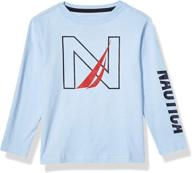 nautica sleeve graphic white small boys' clothing ~ tops, tees & shirts logo