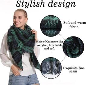 img 1 attached to 🧣 Stay Chic and Cozy with our Women Plaid Blanket Warm Scarf - Perfect Women's Accessory via Scarves & Wraps