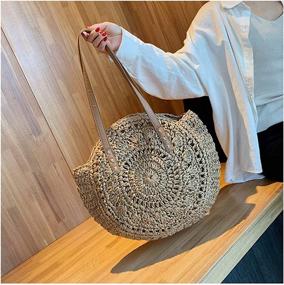 img 1 attached to Handbags Handwoven Natural Summer Shoulder Women's Handbags & Wallets at Totes