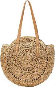 img 4 attached to Handbags Handwoven Natural Summer Shoulder Women's Handbags & Wallets at Totes