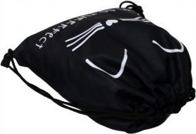 img 1 attached to Набор из 2 предметов LOOMILOO Drawstring Backpack - водонепроницаемый, прочный рюкзак с принтом для кошек, спортивная сумка