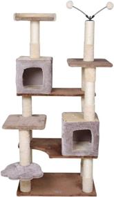 img 3 attached to 55-inch Cat Tree Activity Center with Sisal-Covered Pole, Ball, and Platform - HYABi Cat Tower for Apartment Cats