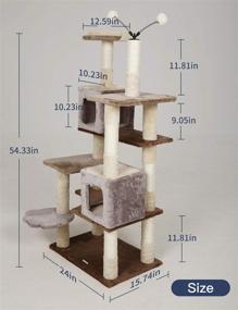 img 2 attached to 55-inch Cat Tree Activity Center with Sisal-Covered Pole, Ball, and Platform - HYABi Cat Tower for Apartment Cats