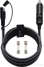 img 4 attached to 🔌 SCCKE 10FT 14WG 12V Cigarette Lighter Plug to SAE Quick Release Adapter Extension Charging Cable: Superior-quality with Safety Features!
