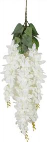 img 3 attached to Pack Of 4 Artificial White Wisteria Flower Vines, 2.13 Feet Each, Perfect For Home, Party And Wedding Decorations - Duovlo Silk Wisteria String Bush