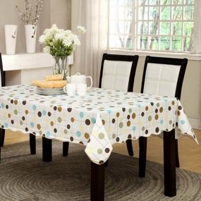 img 3 attached to Waterproof Flannel Backed Vinyl Tablecloth - Oblong (60X90 Inches)