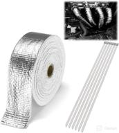 silver exhaust pipe insulation thermal heat wrap 2&#34 logo