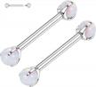 solid titanium internally threaded shield barbell tongue piercing - gagabody pair in 14g and 16g, g23 silver logo