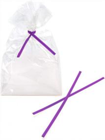 img 2 attached to Бумажные стяжки ClearBags (упаковка 1000) (удлиненные (6 дюймов), фиолетовые)