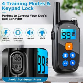 img 3 attached to 🐶 Adjustable Electronic Dog Training Collar for Large Dogs - 5 Training Modes, Rechargeable & Waterproof - Remote Control E-Collar for Medium-Large Breed Obedience Training