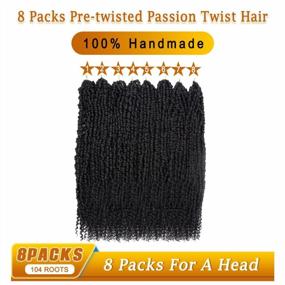 img 1 attached to Long Passion Twist Crochet Hair For Women, Pre-Twisted Passion Twist Hair 24 Inch, 8 Packs Pre-Looped Natural Black Passion Twists Braiding Synthetic Hair Crochet Passion Twist Hair Extensions (24 Inch (Pack Of 8), 1B#)
