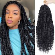 long passion twist crochet hair for women, pre-twisted passion twist hair 24 inch, 8 packs pre-looped natural black passion twists braiding synthetic hair crochet passion twist hair extensions (24 inch (pack of 8), 1b#) logo