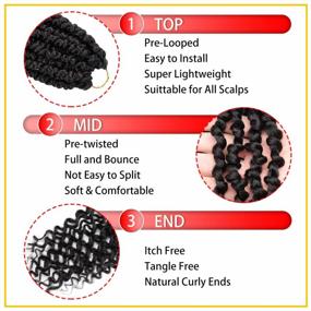 img 2 attached to Long Passion Twist Crochet Hair For Women, Pre-Twisted Passion Twist Hair 24 Inch, 8 Packs Pre-Looped Natural Black Passion Twists Braiding Synthetic Hair Crochet Passion Twist Hair Extensions (24 Inch (Pack Of 8), 1B#)
