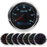 🚗 artilaura tachometer gauge: 7 color 85mm 3-3/8" automotive replacement tachometer - 0-6000 rpm tacometro meter led for car auto boat truck (black) logo