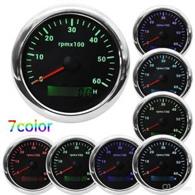 img 3 attached to 🚗 ARTILAURA Tachometer Gauge: 7 Color 85mm 3-3/8" Automotive Replacement Tachometer - 0-6000 RPM Tacometro Meter LED for Car Auto Boat Truck (Black)