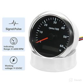 img 1 attached to 🚗 ARTILAURA Tachometer Gauge: 7 Color 85mm 3-3/8" Automotive Replacement Tachometer - 0-6000 RPM Tacometro Meter LED for Car Auto Boat Truck (Black)