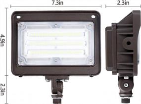 img 1 attached to CINOTON 50W Outdoor LED Flood Lights, 7000LM[300W HID/HPS Equiv.] IP65 Waterproof Security Wall Lighting Fixture With 180°Knuckle For Court Patio Garden Workshop Garage 5000K Daylight UL Listed 1 Pack