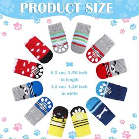 img 3 attached to Non Slip Dog Socks for Small to Medium Dogs - Pack of 24 - Paw Protectors for Indoor Traction on Hardwood Floors - 6 Stylish Designs